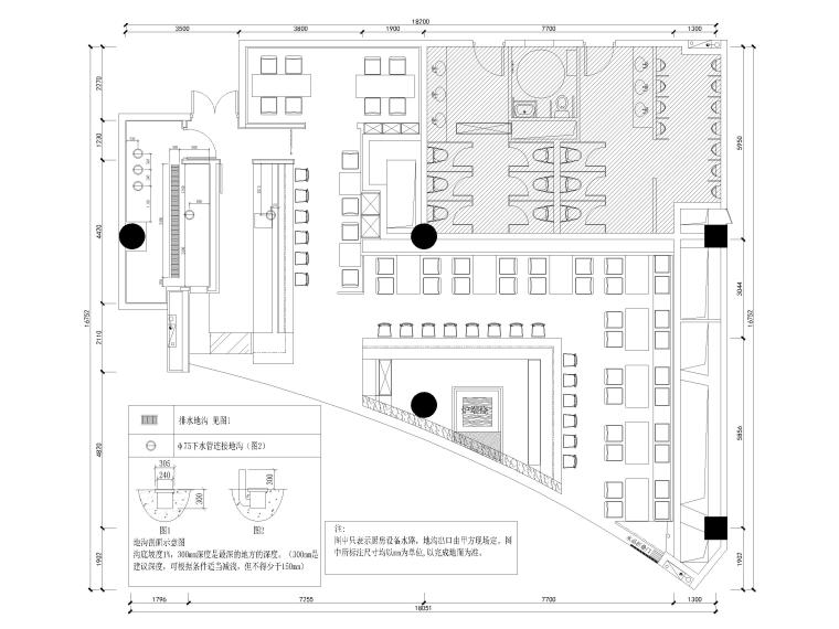 高端日式餐廳室內(nèi)裝修施工圖+效果圖