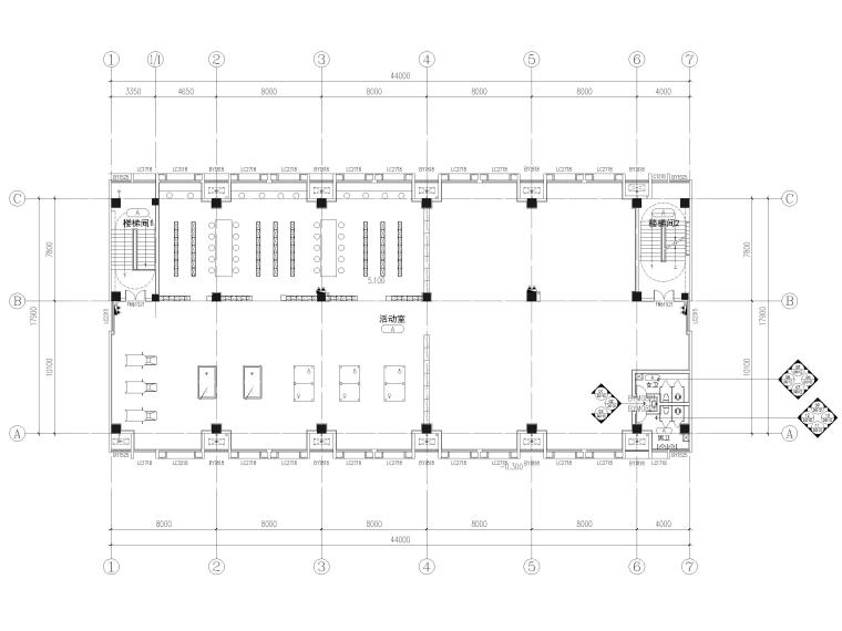 [长沙]孵化基地食堂餐厅+宿舍楼装修施工图