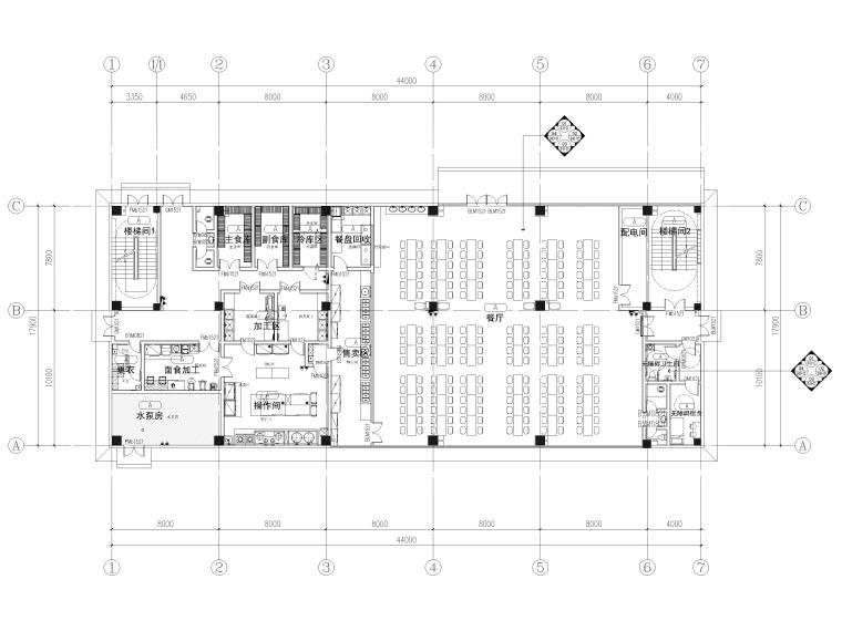 [长沙]孵化基地食堂餐厅+宿舍楼装修施工图