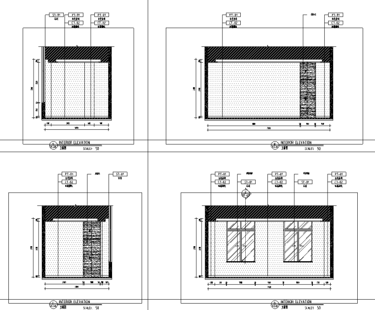 示范性學(xué)校室內(nèi)裝修會(huì)堂施工圖