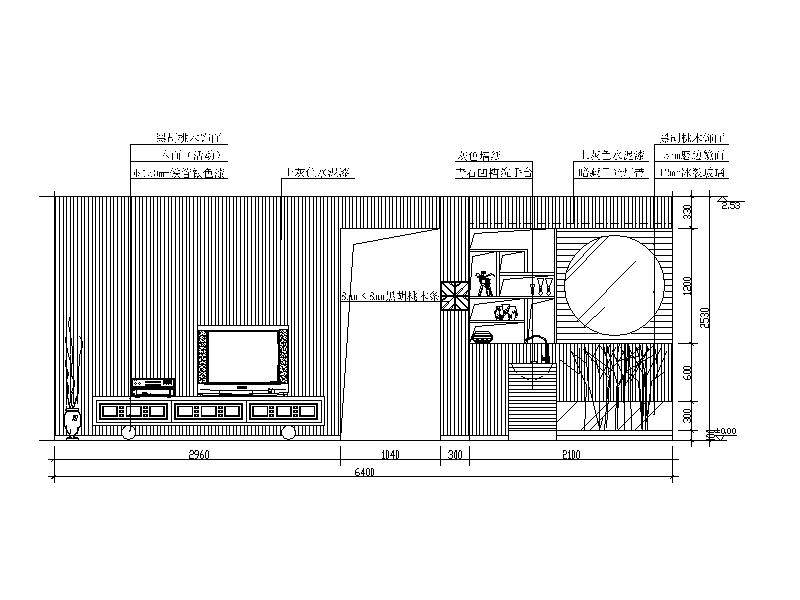CAD電視背景墻詳圖