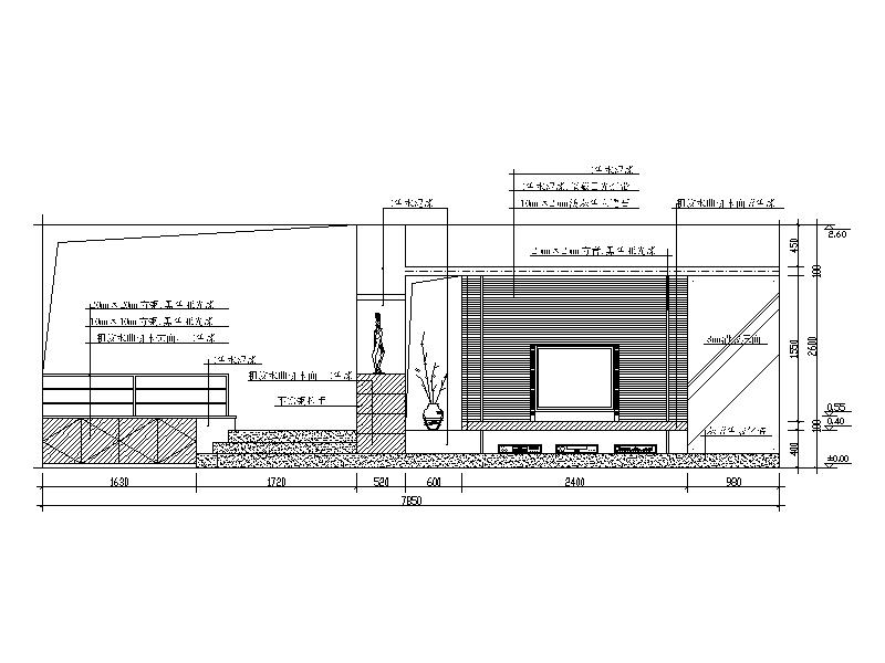 CAD電視背景墻詳圖
