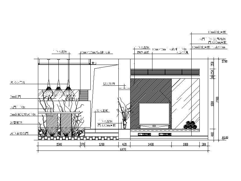 CAD電視背景墻詳圖
