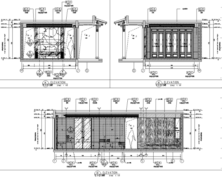 頂級(jí)合院別墅裝修施工圖CAD