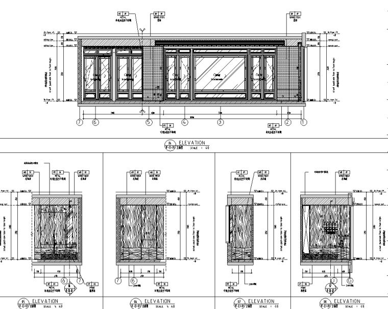 頂級(jí)合院別墅裝修施工圖CAD