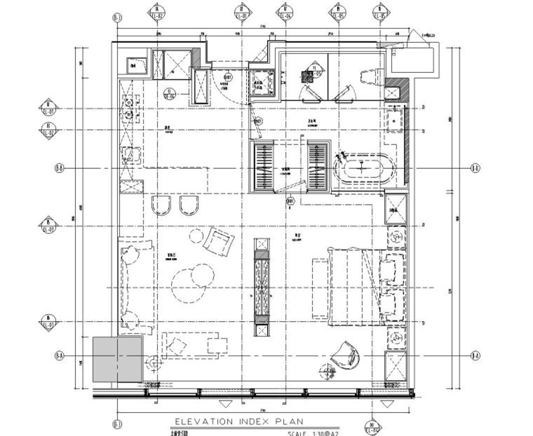 現(xiàn)代風公寓樣板間住宅施工圖