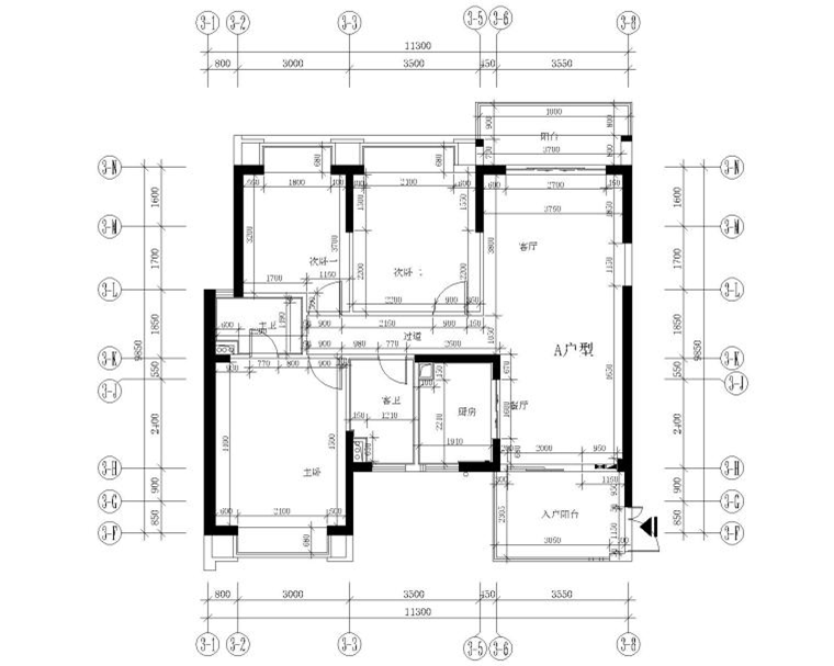 公寓住宅室内四种户型室内设计图