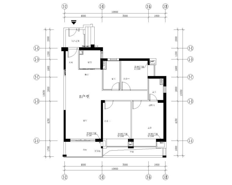 公寓住宅室内四种户型室内设计图