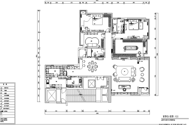 海歸派輕奢家居樣板間裝修施工圖CAD