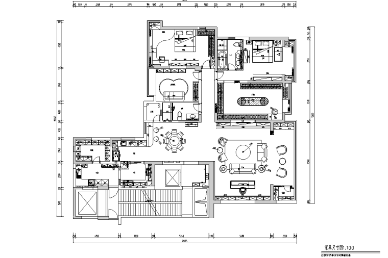 海歸派輕奢家居樣板間裝修施工圖CAD