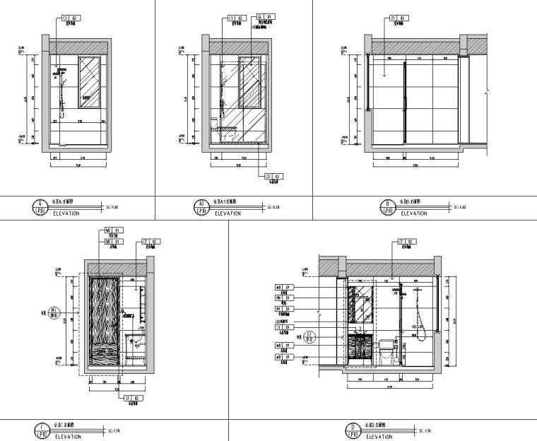 現(xiàn)代樣板間住宅裝修施工圖