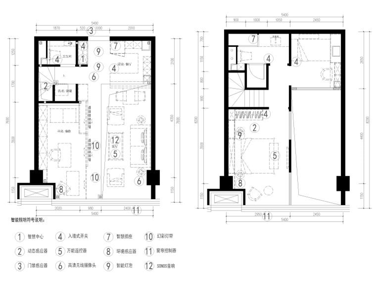 79㎡二居LOFT公寓樣板間裝修施工圖