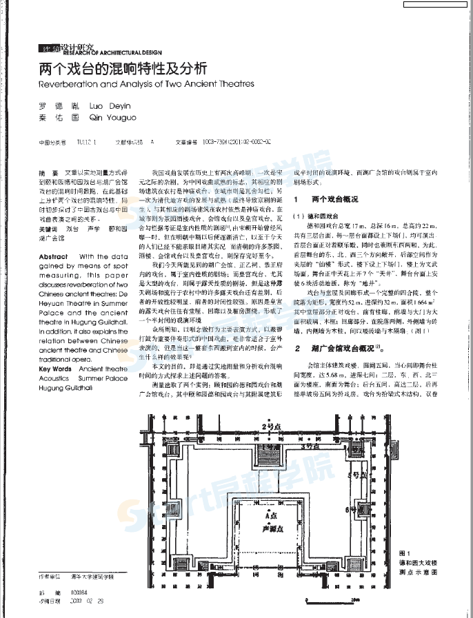 兩個(gè)戲臺(tái)的混響特性及分析