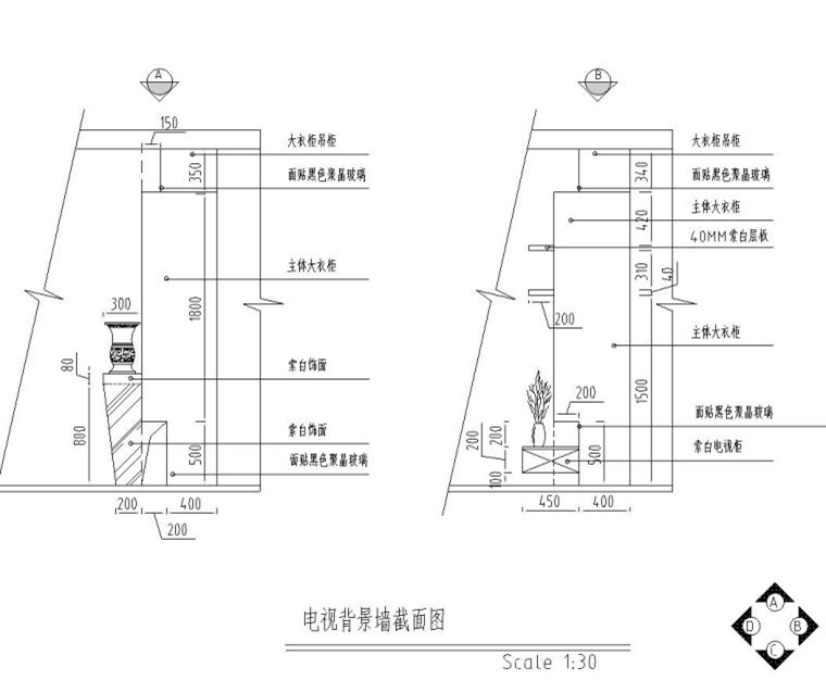 現(xiàn)代簡(jiǎn)約三室兩廳住宅裝修施工圖設(shè)計(jì)