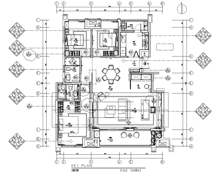 現(xiàn)代風(fēng)大洋房住宅室內(nèi)裝修施工圖