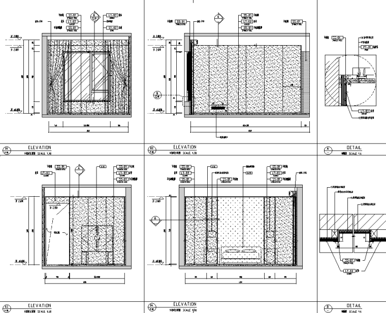 214.6㎡中式五室兩廳住宅樣板間裝修施工圖