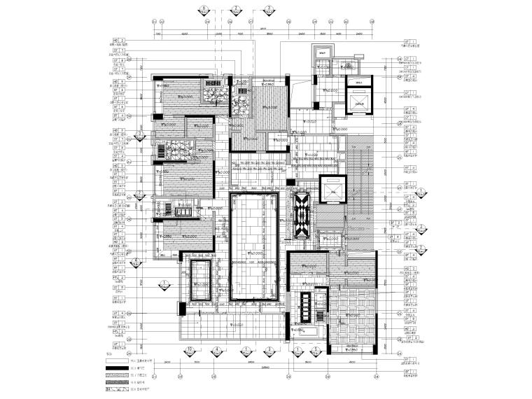 新中式四居豪宅样板间装修设计施工图