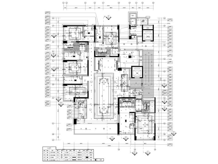 新中式四居豪宅样板间装修设计施工图