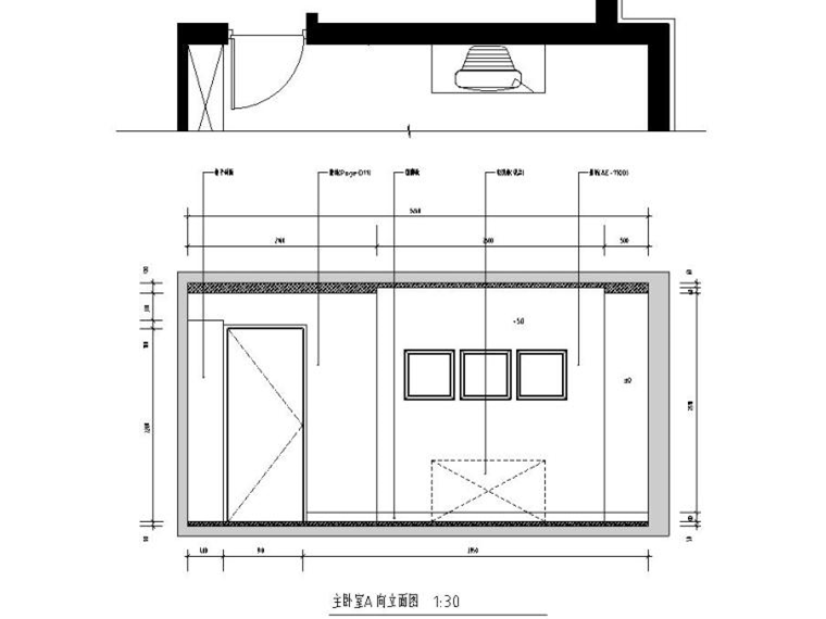 现代中式风格三居居室施工图附效果图