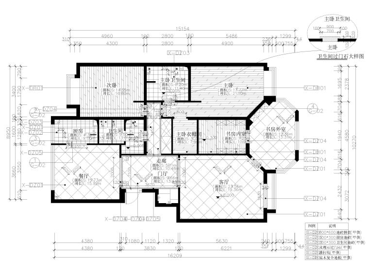 标准家装样板间设计图例施工图