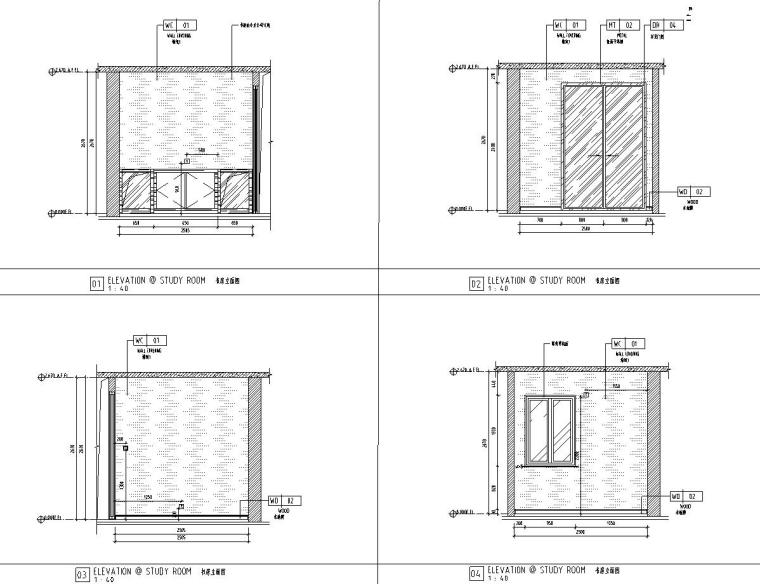 中式风格150㎡住宅装修施工图设计