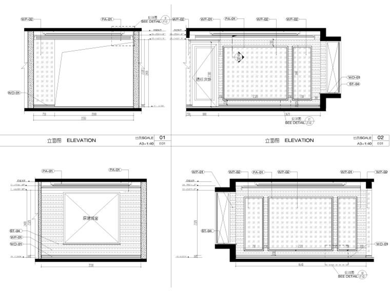 115㎡现代三居家装样板间装修施工图