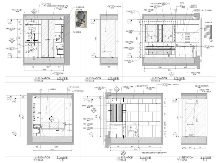 外滩283m²四居室大平层样板间施工图