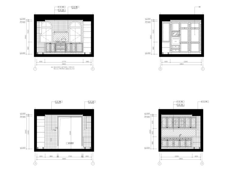 现代禅意风格两室一厅住宅CAD施工图