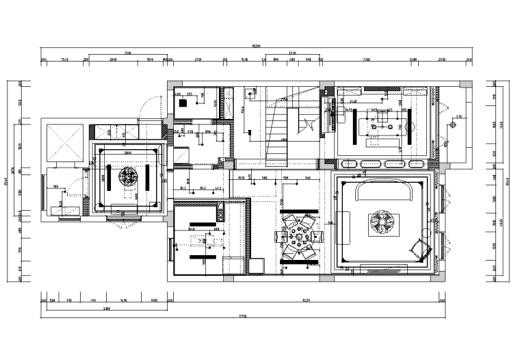 混搭风格300M²别墅装修施工图+水电图