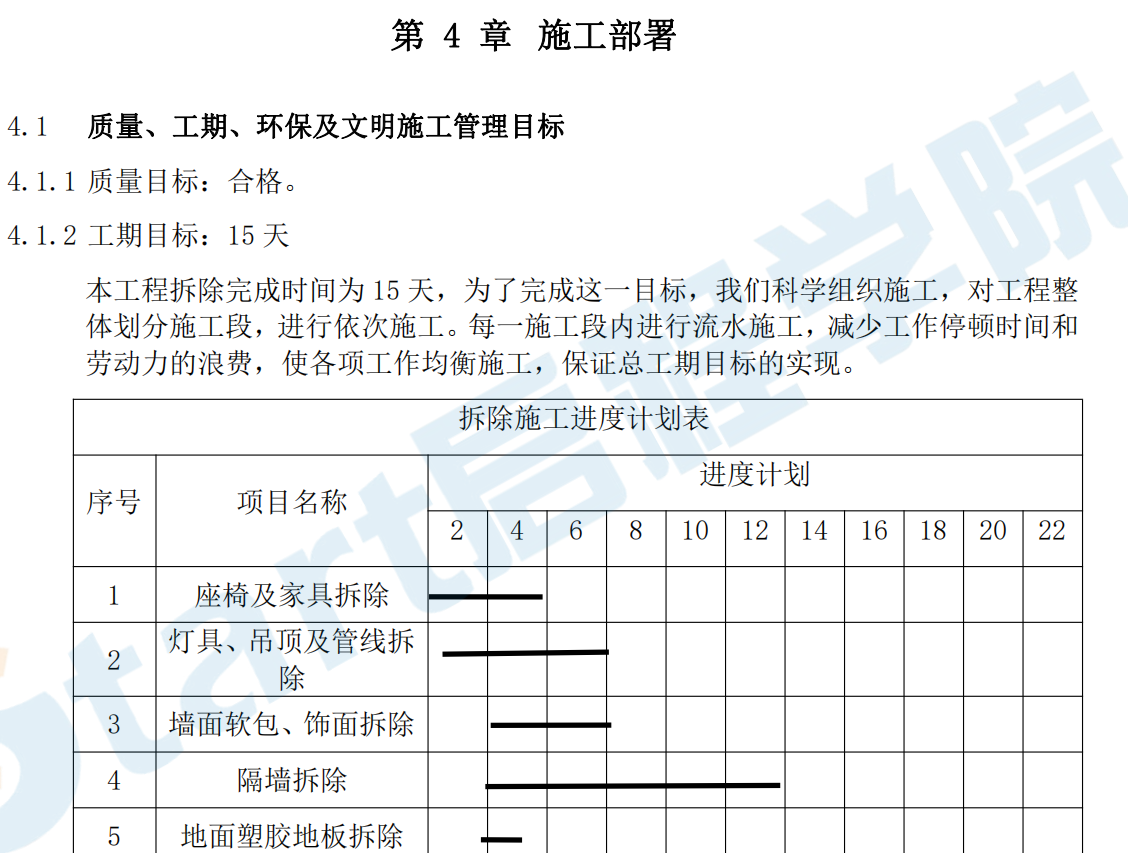 室内装饰装修工程拆除施工方案