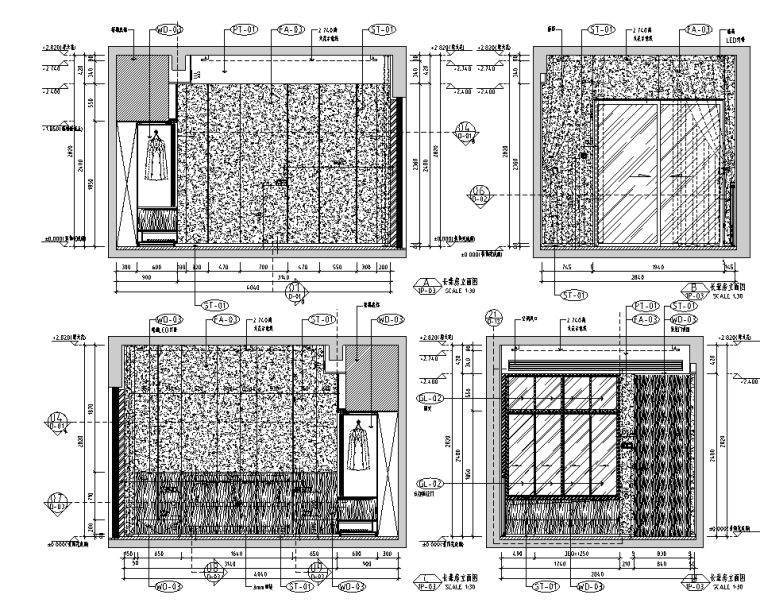 都市現(xiàn)代下疊別墅樣板間裝修施工圖