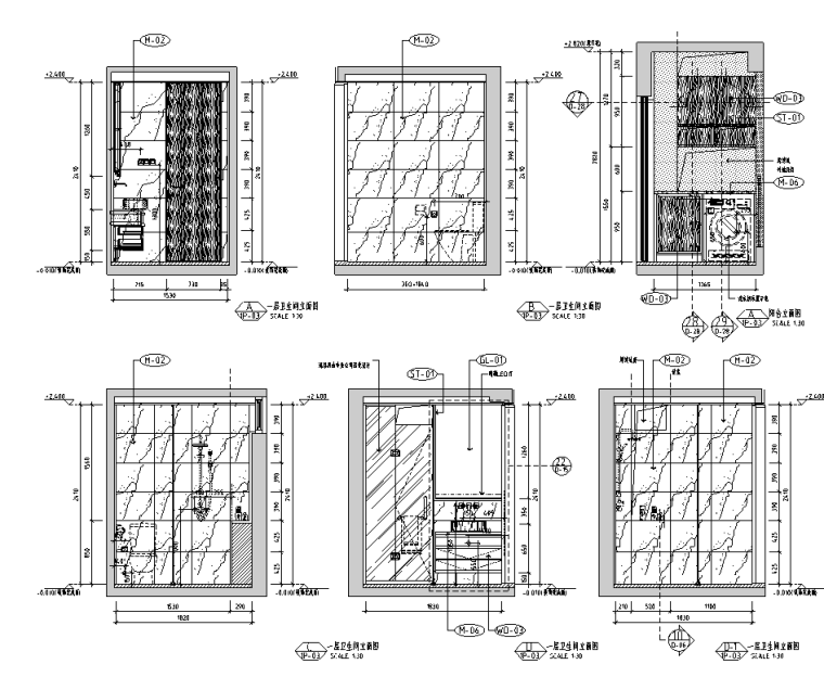 都市現(xiàn)代下疊別墅樣板間裝修施工圖