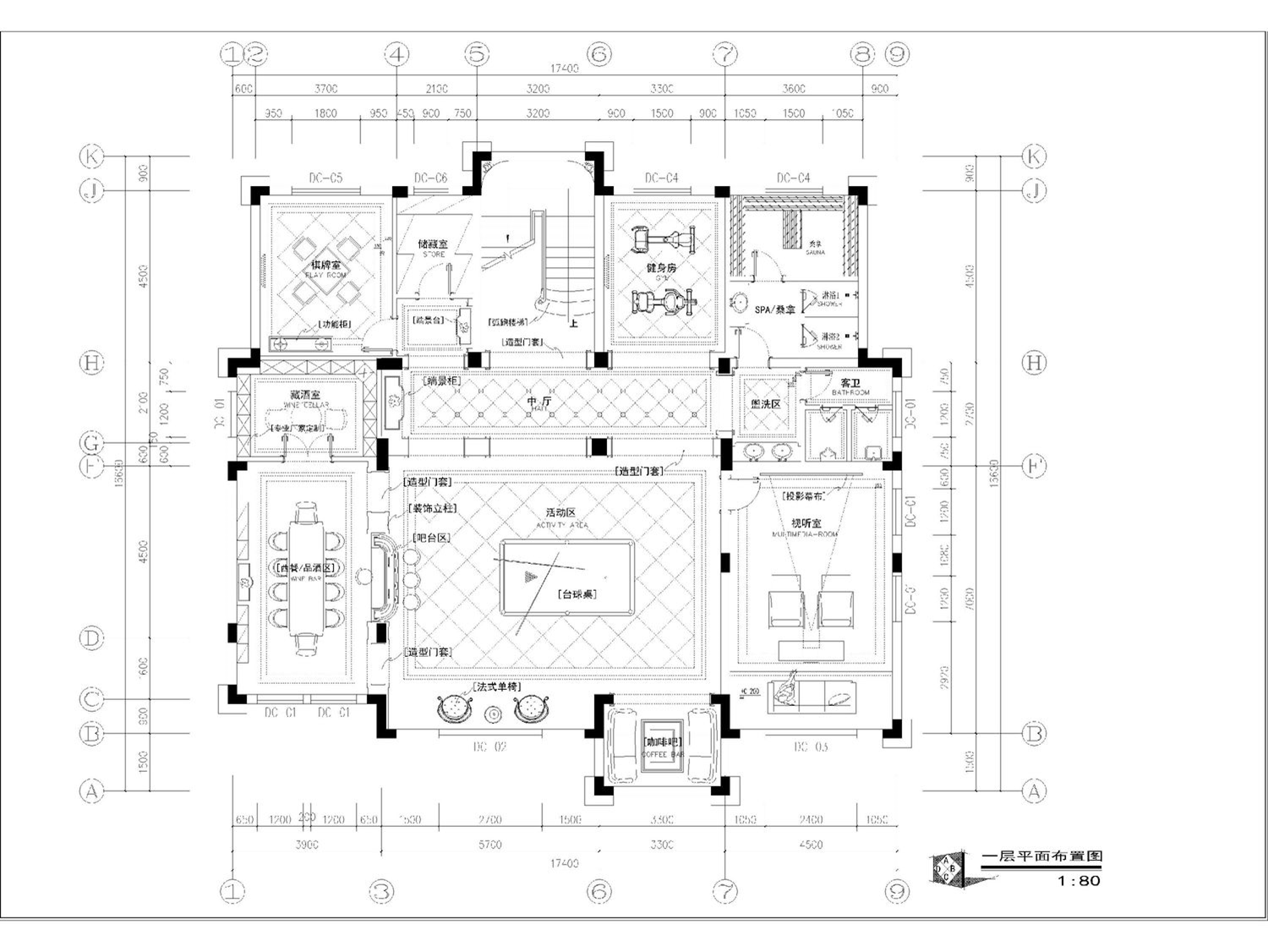 详细完整的欧式高端别墅设计施工图