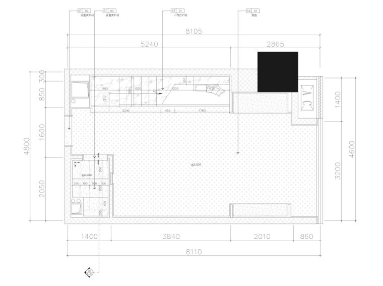 70㎡复式LOFT公寓样板房装修施工图