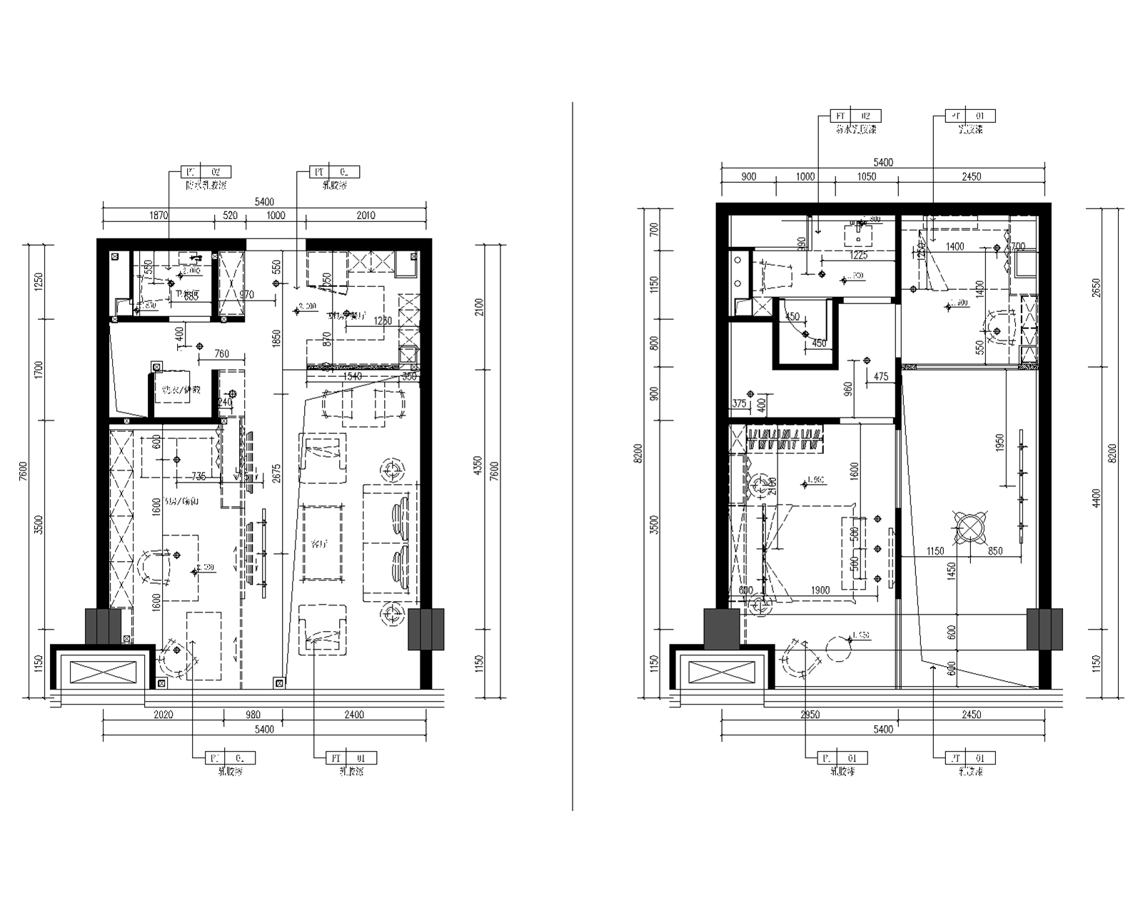 LOFT样板间深化设计CAD全套施工图+方案文本+效果图