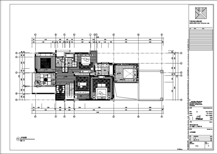 新华学府某别墅J1-2户型室内设计施工图