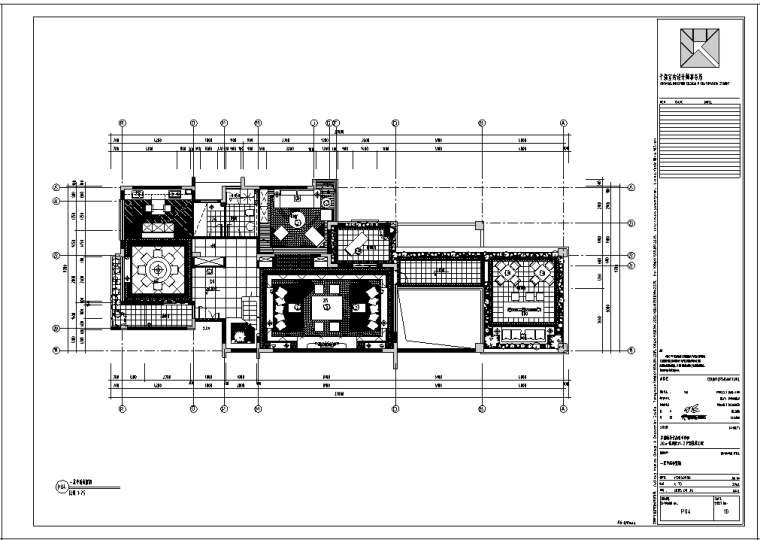 新华学府某别墅J1-2户型室内设计施工图