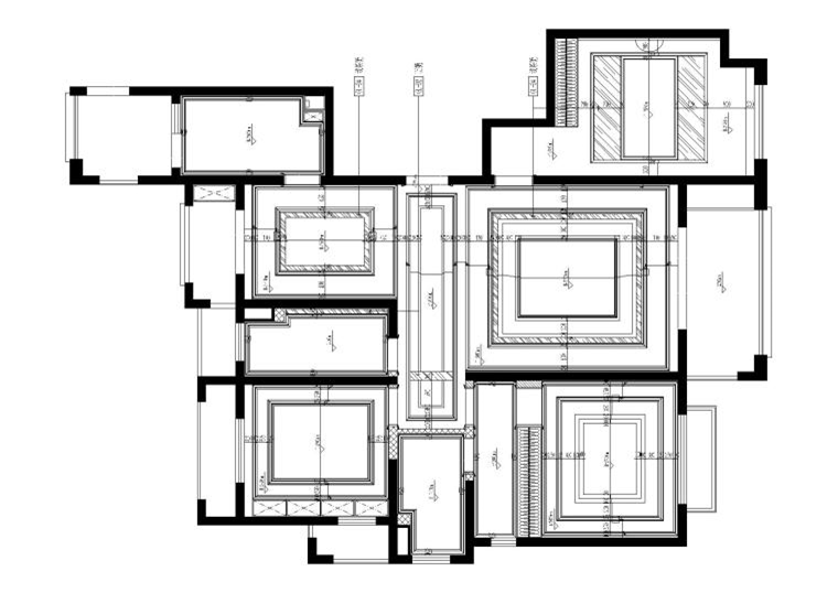 二居室别墅样板间施工图+效果图