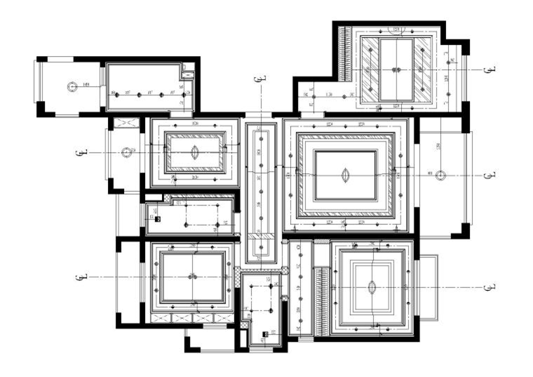 二居室别墅样板间施工图+效果图