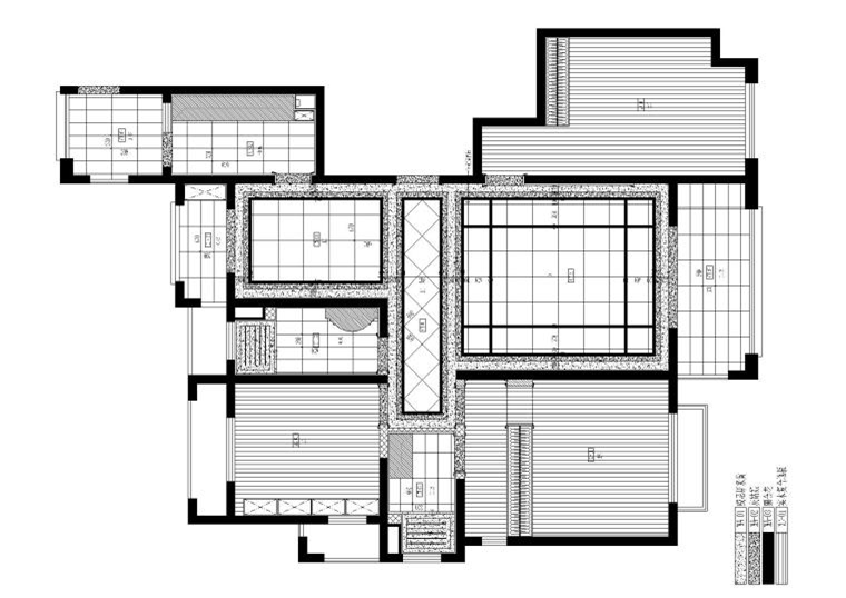 二居室别墅样板间施工图+效果图