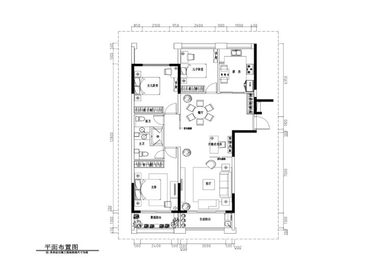 中央公館樣板間CAD施工圖+效果圖