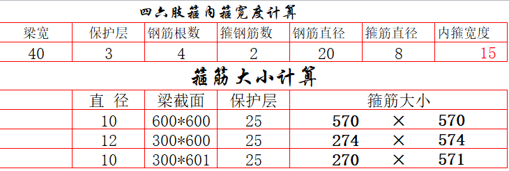 钢筋翻样自动计算表