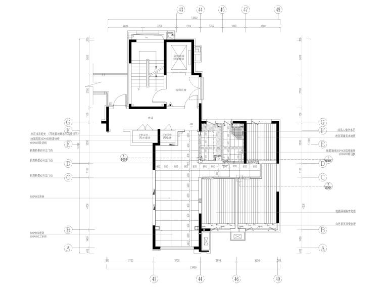 115㎡​高层二居室家装装修施工图