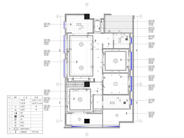 120㎡二居室家装样板间装修施工图