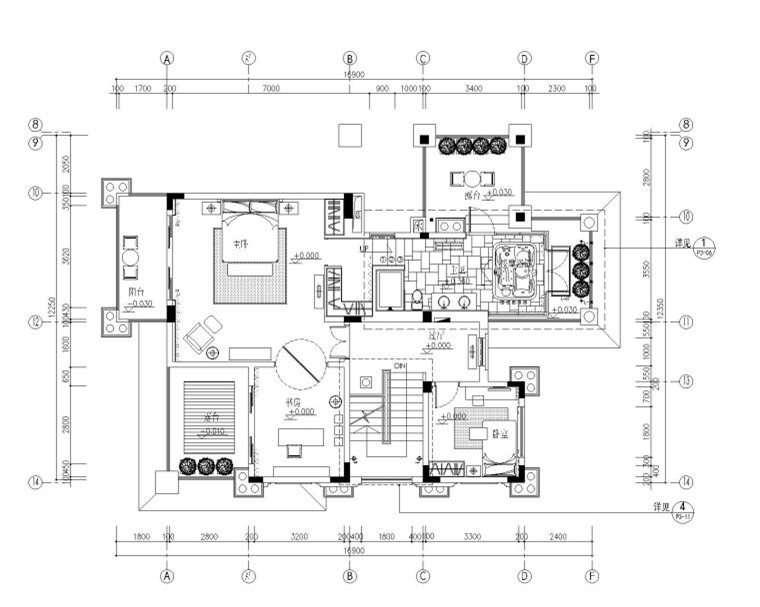 东南亚风格别墅样板房施工图