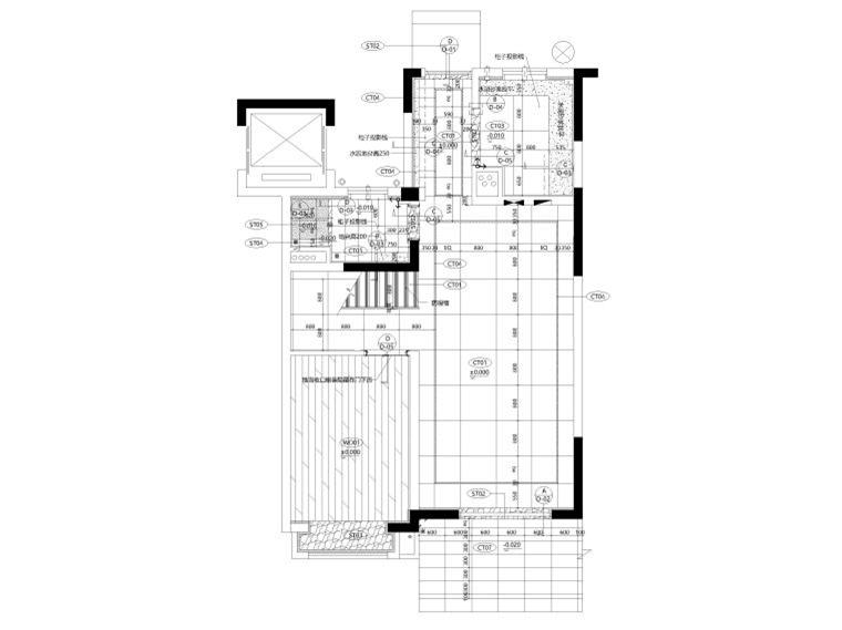 118㎡下叠二层三居家装样板间施工图 