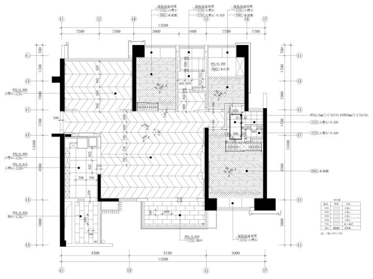 137㎡现代三居室家装施工图