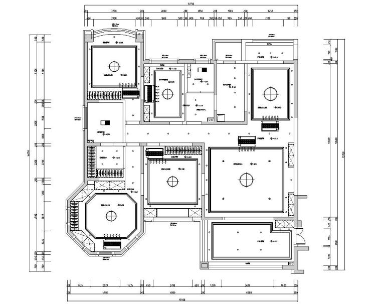 四室两厅200㎡住宅装修施工图设计