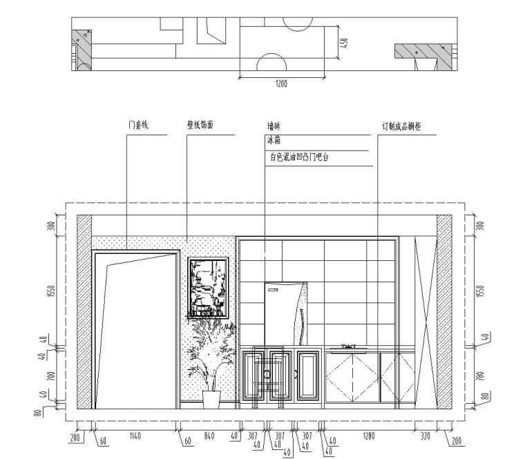 欧式-3室2厅2卫住宅装修施工图设计