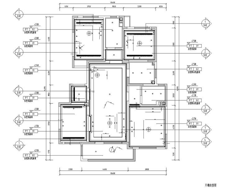 欧式四室两厅140㎡住宅装修施工图设计